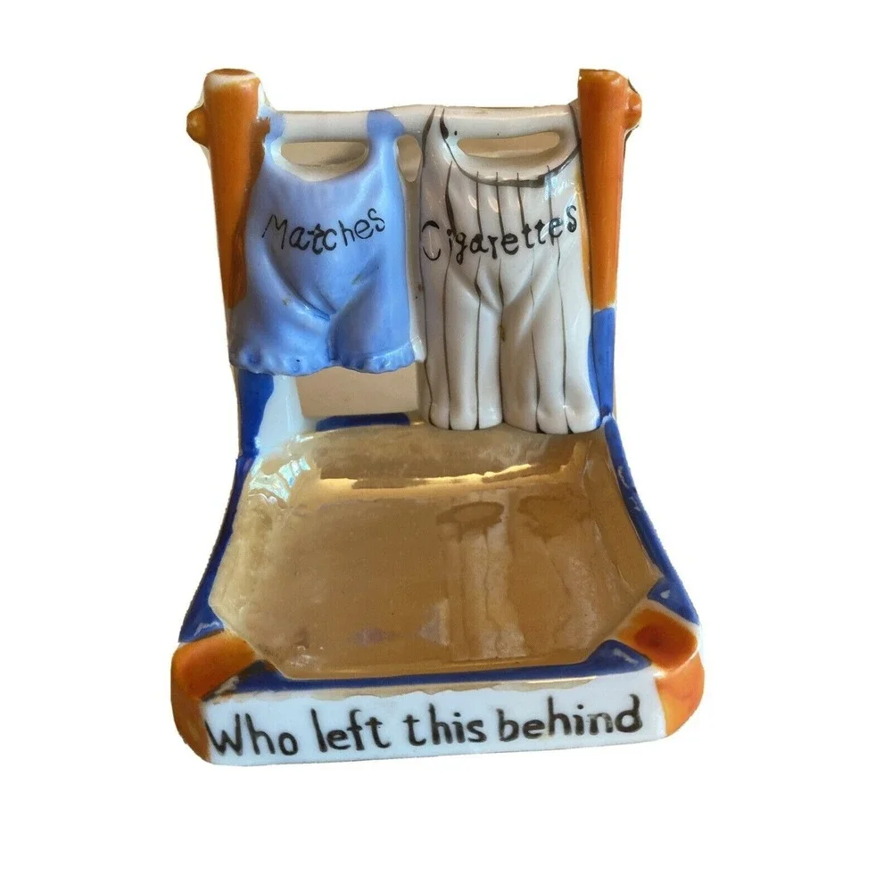Japan Lusterware Matches Cigarette Holder Who Left This Behind Underwear Ashtray